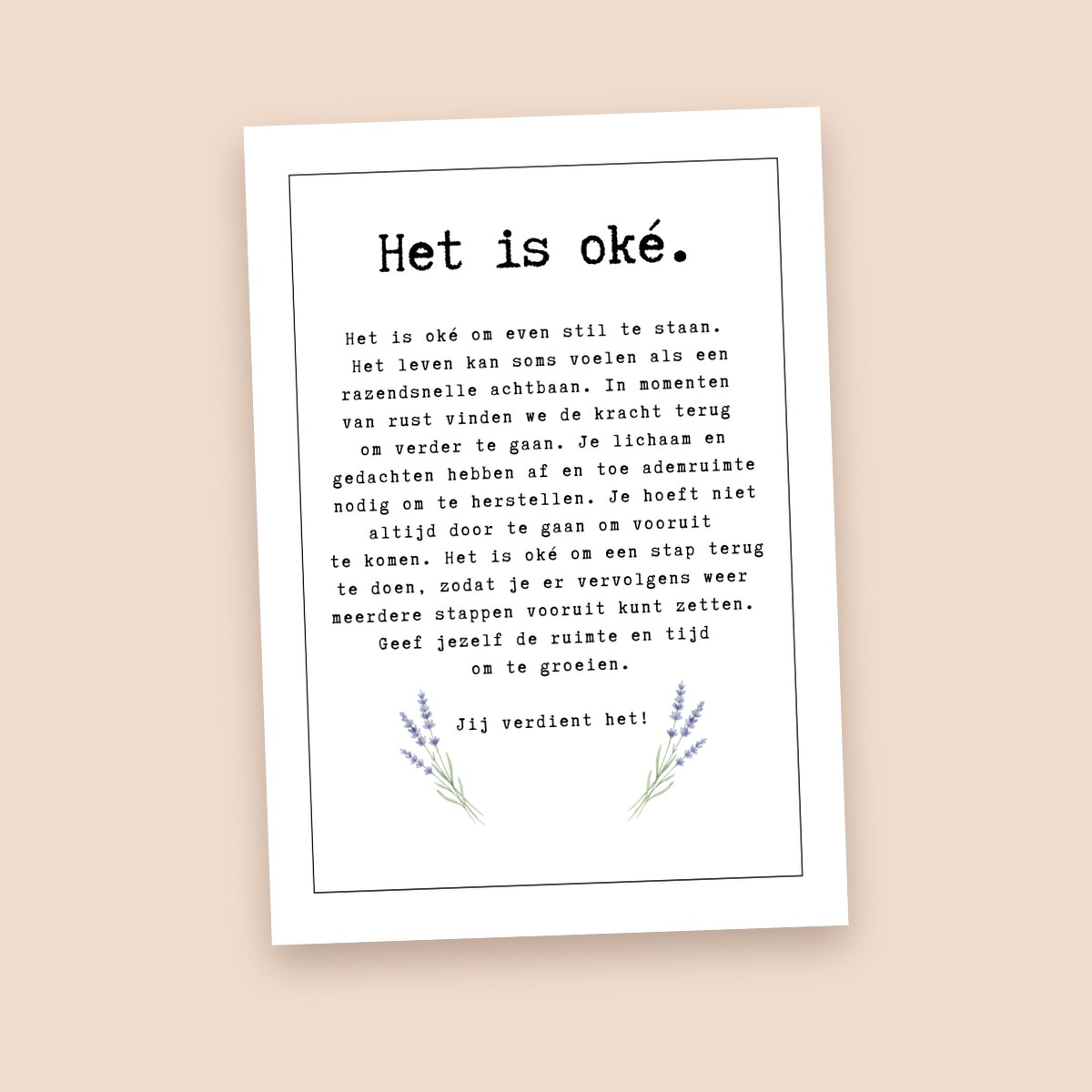 Groeikaart Het is oké, voorkant